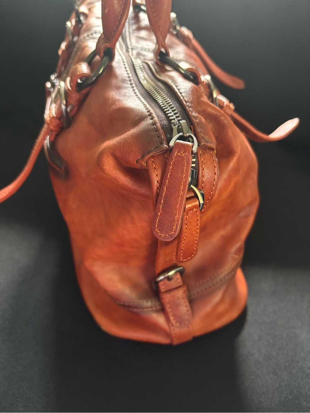 Heshe Leather handbag - Rustic Brown - Picture 5 of 10